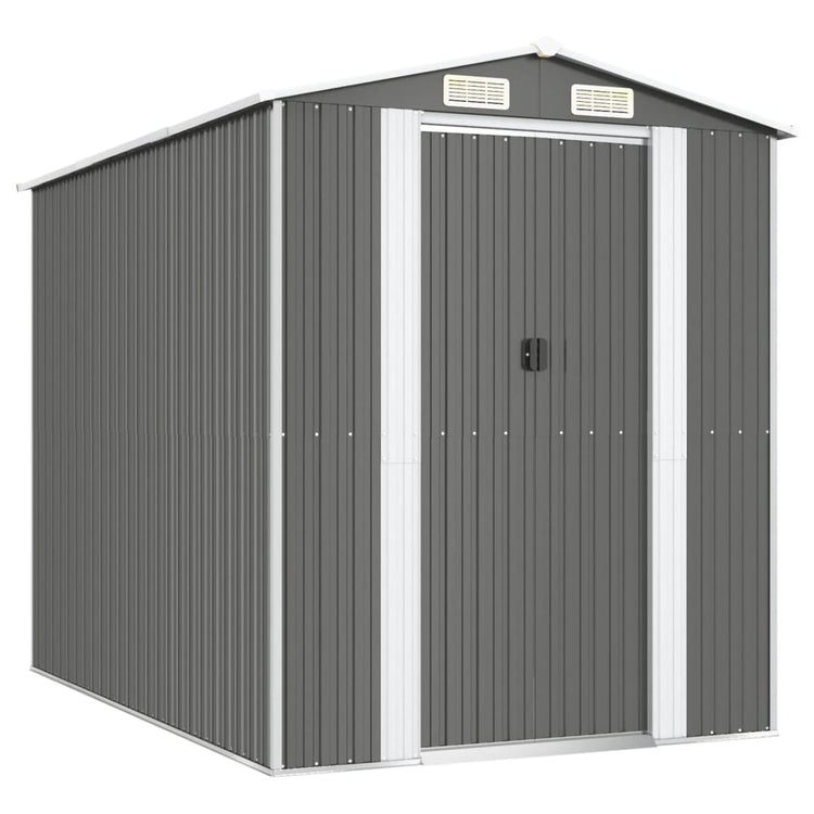 Vidaxl Garden Shed 192x274x223 cm verzinkter Stahl hellgrau