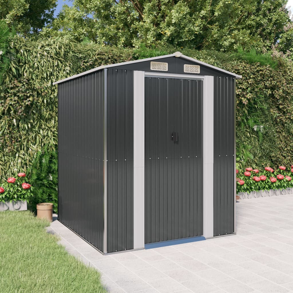 Vidaxl Garden Shed 192x191x223 cm verzinkter Stahl -Anthrazit -gelöscht