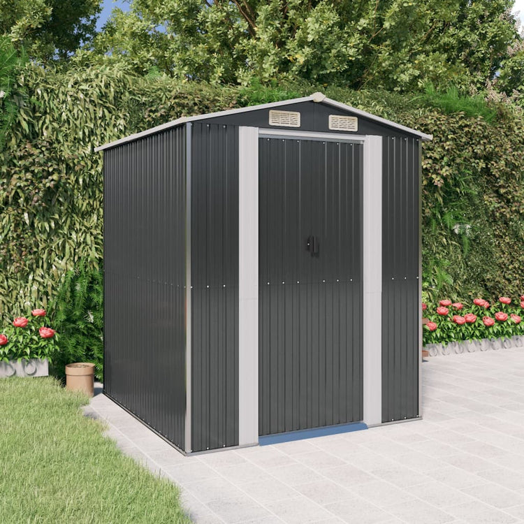 Vidaxl Garden Shed 192x191x223 cm verzinkter Stahl -Anthrazit -gelöscht
