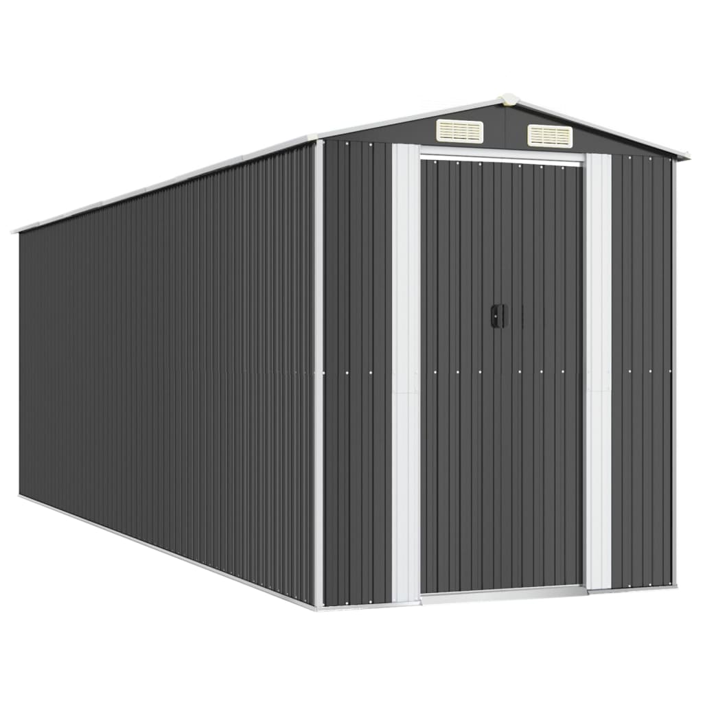 Vidaxl Garden Shed 192x606x223 cm verzinkter Stahl -Anthrazit -gelöscht