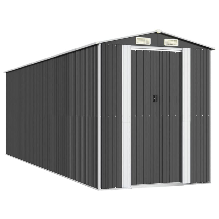 Vidaxl Garden Shed 192x606x223 cm verzinkter Stahl -Anthrazit -gelöscht