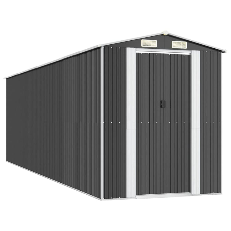 Vidaxl Garden Shed 192x689x223 cm verzinkter Stahl -Anthrazit -gelöscht