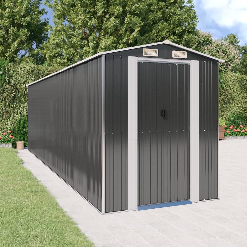 Vidaxl Garden Shed 192x689x223 cm verzinkter Stahl -Anthrazit -gelöscht