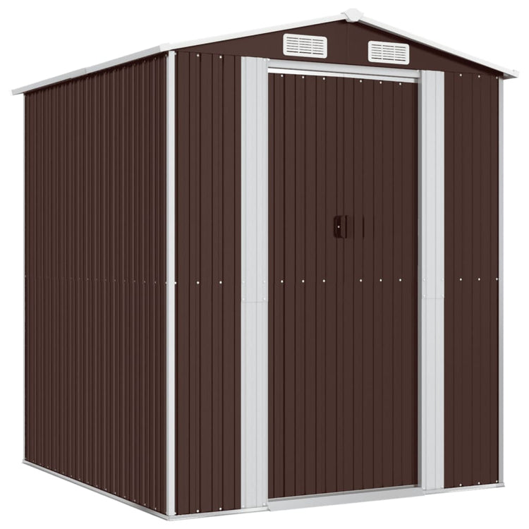 Vidaxl Garden Shed 192x191x223 cm verzinkter Stahl dunkelbraun