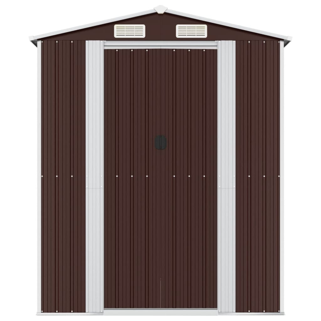 Vidaxl Garden Shed 192x191x223 cm verzinkter Stahl dunkelbraun