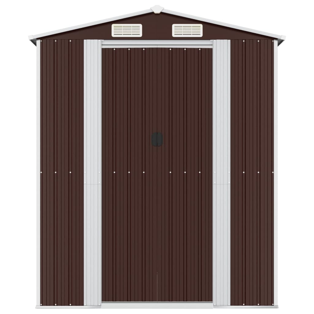 Vidaxl Garden Shed 192x440x223 cm verzinkter Stahl dunkelbraun