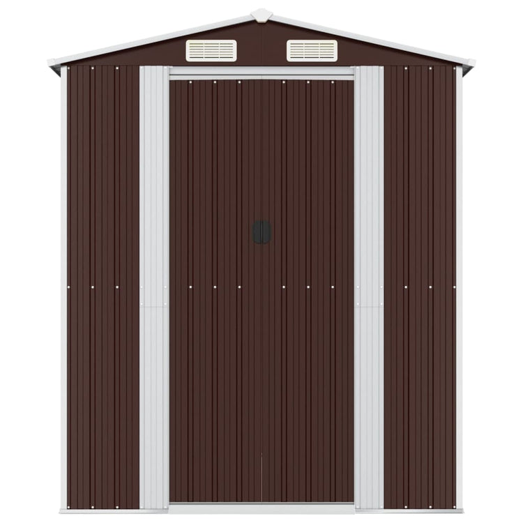 Vidaxl Garden Shed 192x440x223 cm verzinkter Stahl dunkelbraun