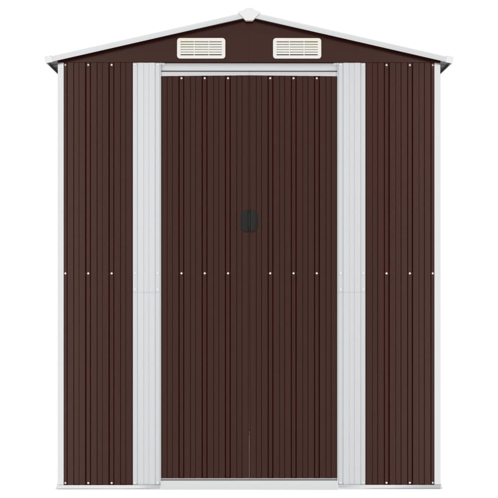 Vidaxl Garden Shed 192x689x223 cm verzinkter Stahl dunkelbraun