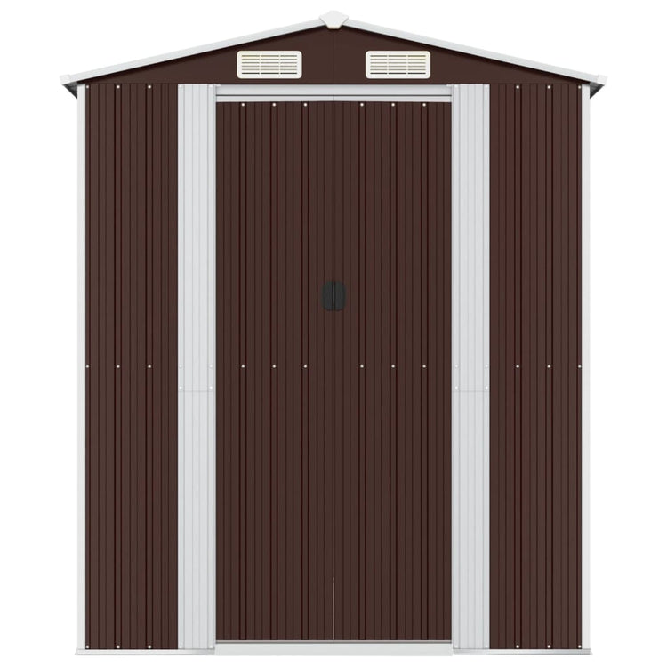 Vidaxl Garden Shed 192x689x223 cm verzinkter Stahl dunkelbraun