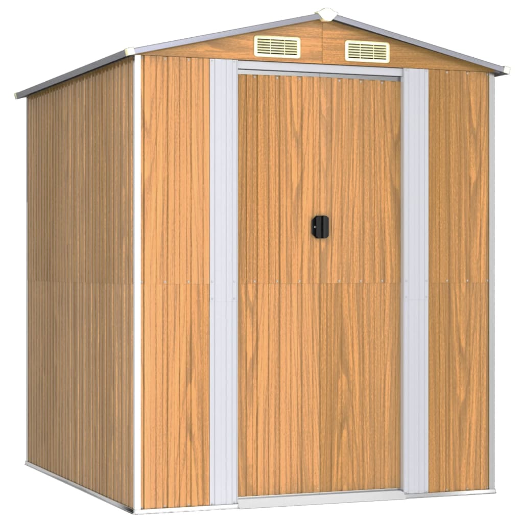 Vidaxl Garden Shed 192x191x223 cm verzinktes Stahlhellbraun