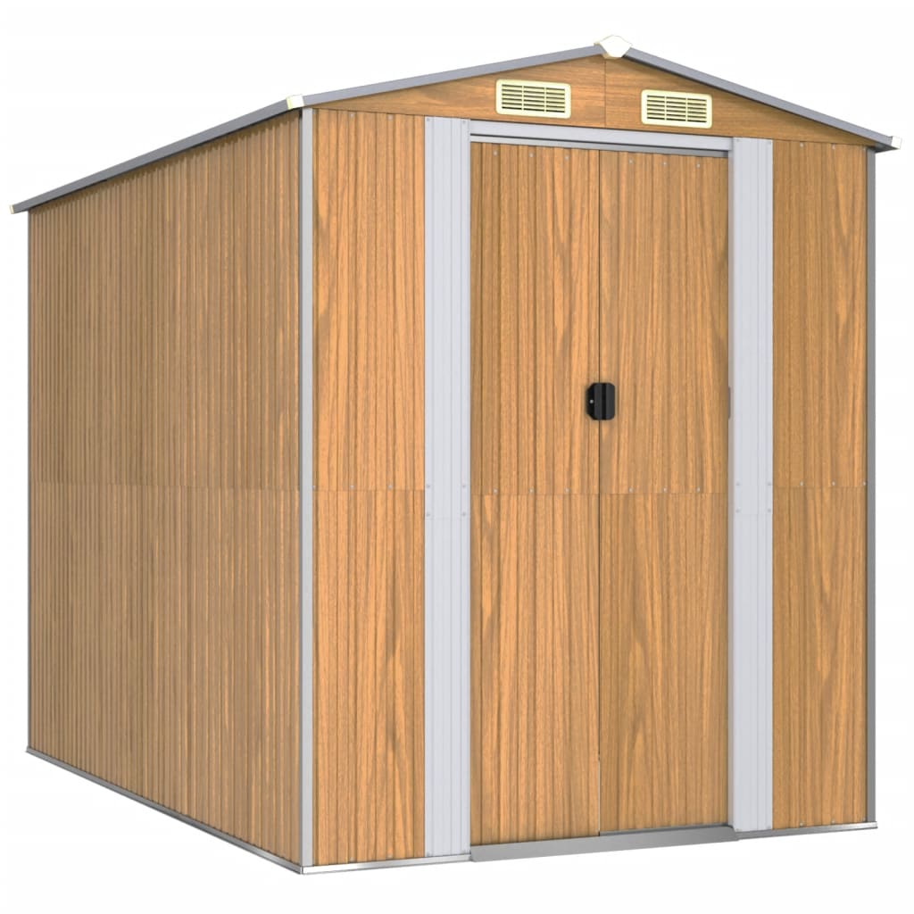 Vidaxl Garden Shed 192x274x223 cm verzinktes Stahlhellbraun