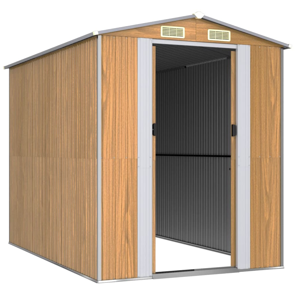 Vidaxl Garden Shed 192x274x223 cm verzinktes Stahlhellbraun