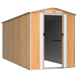 Vidaxl Garden Shed 192x440x223 cm verzinktes Stahlhellbraun - afbeelding 3