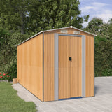 Vidaxl Garden Shed 192x440x223 cm verzinktes Stahlhellbraun - afbeelding 1