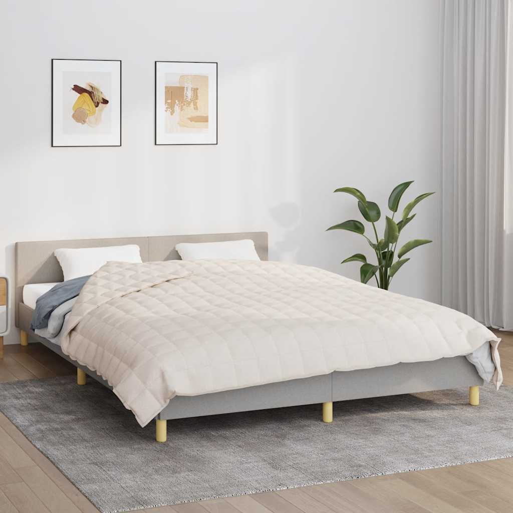 Vidaxl schwache Decke 200x200 cm 9 kg Stofflichtcreme -gelöscht