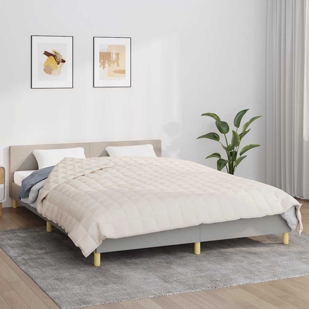 Vidaxl schwache Decke 200x225 cm 9 kg Stoff Light Cream -Colored