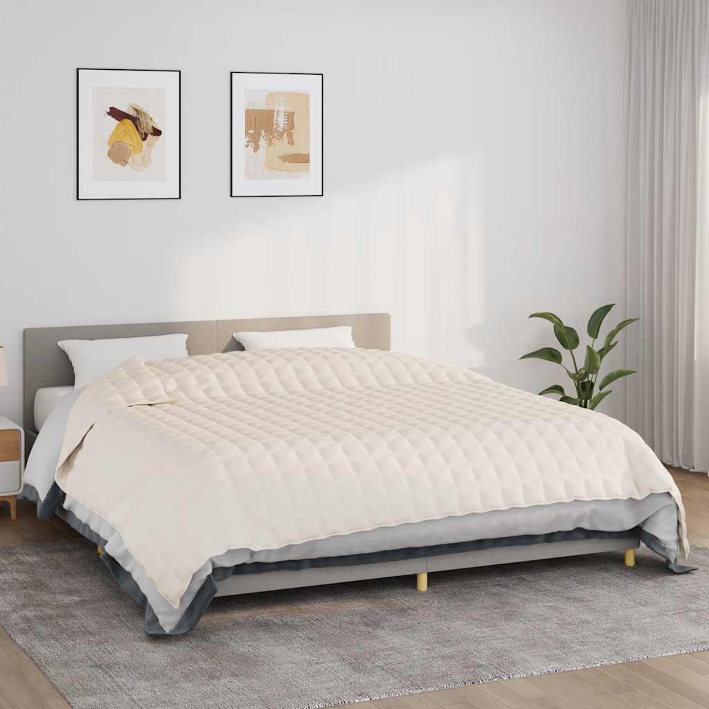 Vidaxl schwache Decke 220x260 cm 15 kg Stofflampencreme -gelöscht