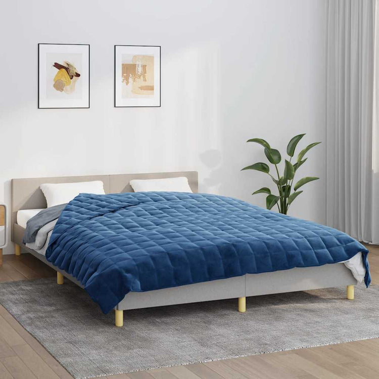 Vidaxl schwache Decke 200x225 cm 13 kg Stoff blau