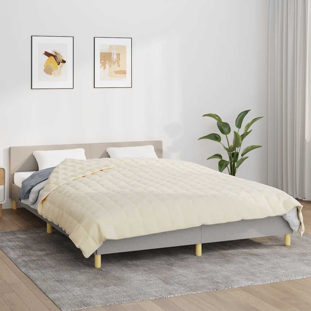 Vidaxl schwache Decke 200x225 cm 9 kg Stoff Light Cream -Colored