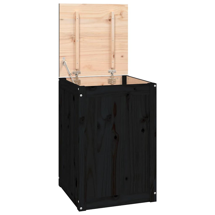 Vidaxl Waschkorb 44x44x66 cm Festkiefer schwarz