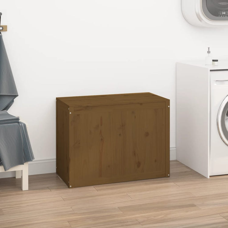 Vidaxl Waschkorb 88.5x44x66 cm Festkiefer Honigbraun