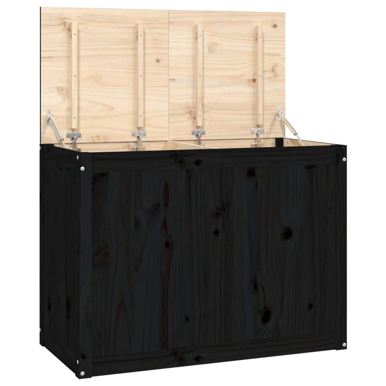 Vidaxl Waschkorb 88.5x44x66 CM Solid Pine Schwarz