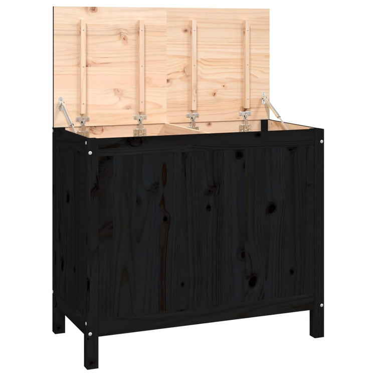 Vidaxl Waschkorb 88.5x44x76 CM Solid Pine Schwarz
