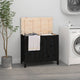 Vidaxl Waschkorb 88.5x44x76 CM Solid Pine Schwarz