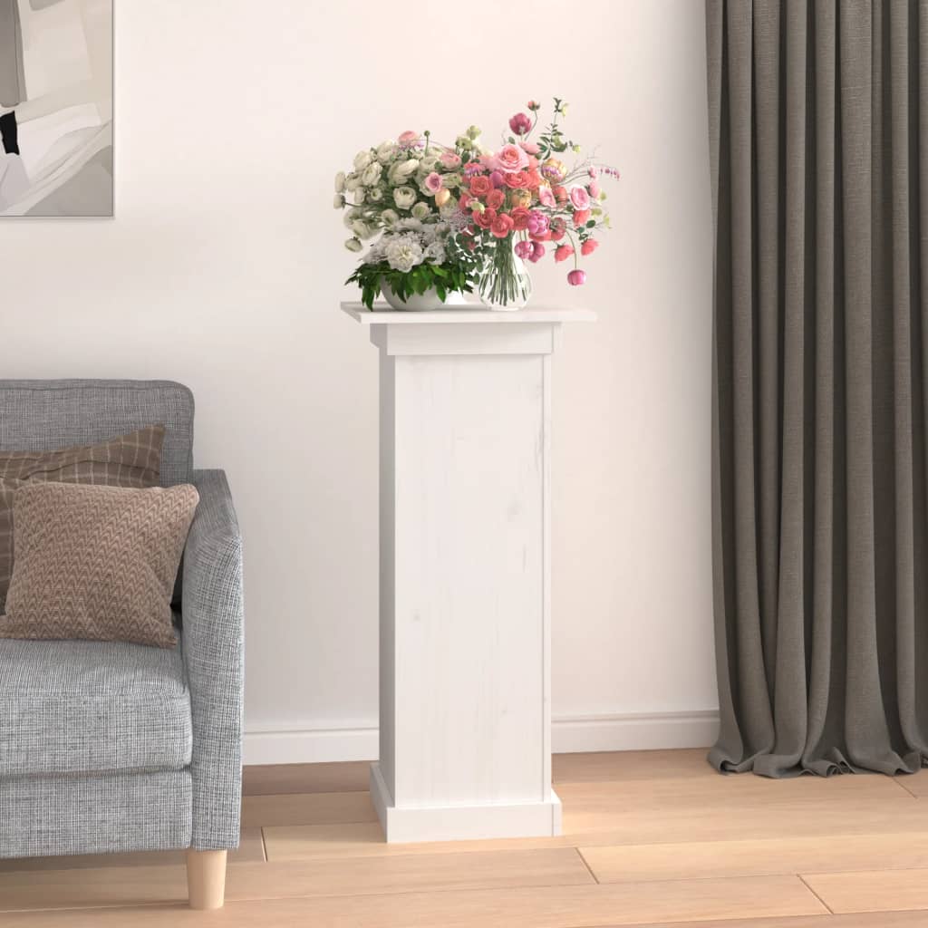 Vidaxl Blumenstandard 40x40x90 cm Festkiefer weiß