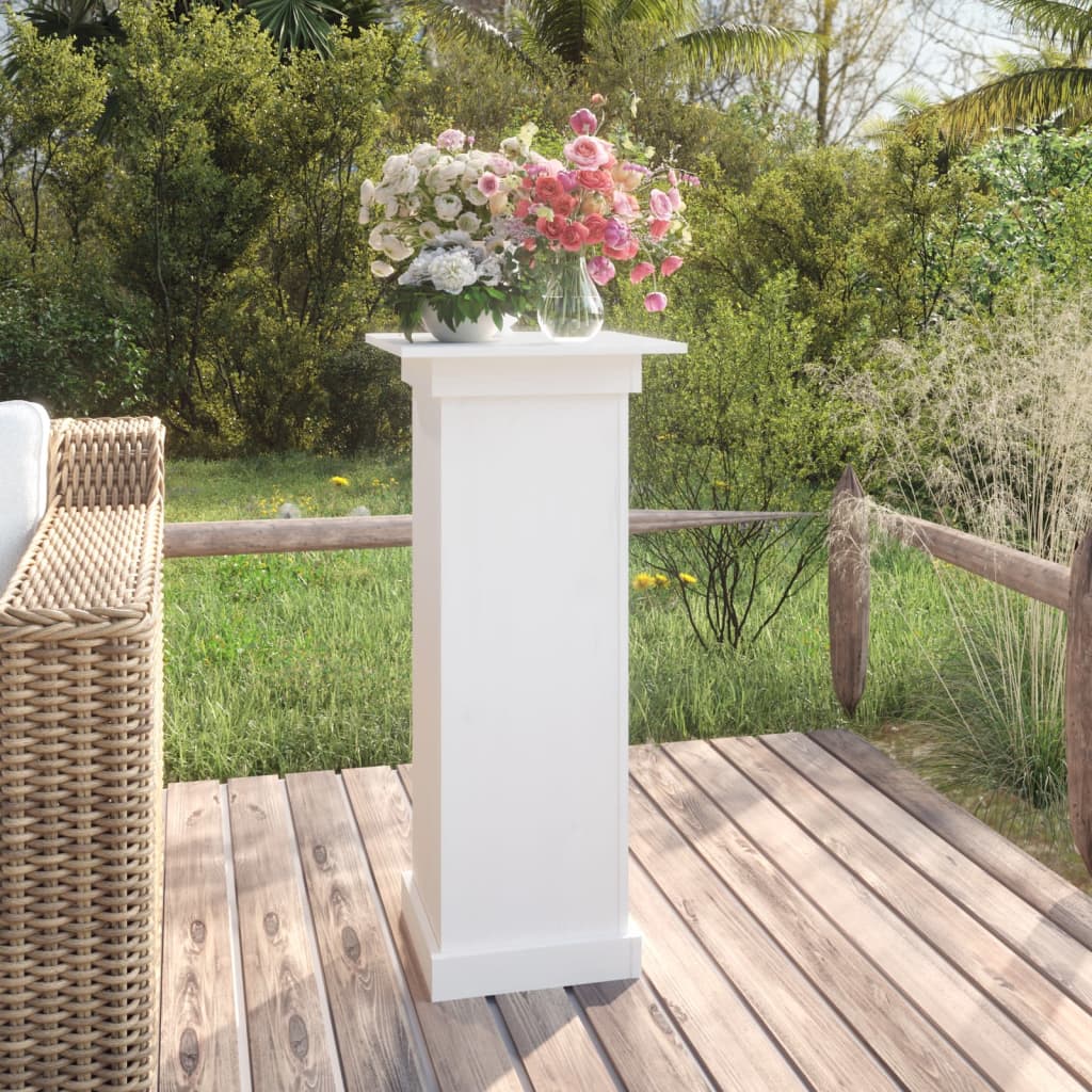 Vidaxl Blumenstandard 40x40x90 cm Festkiefer weiß