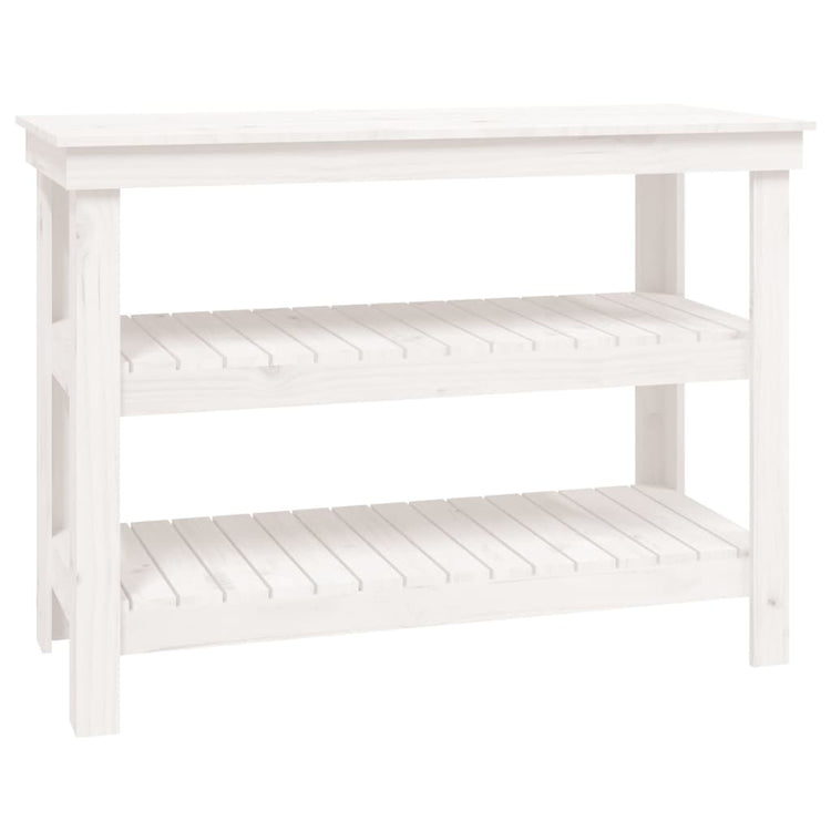 Vidaxx Werkbank 110,5x50x80 cm massives Kiefernholz weiß