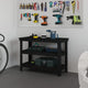 Vidaxl Workbench 110.5x50x80 cm Festkiefer Schwarz