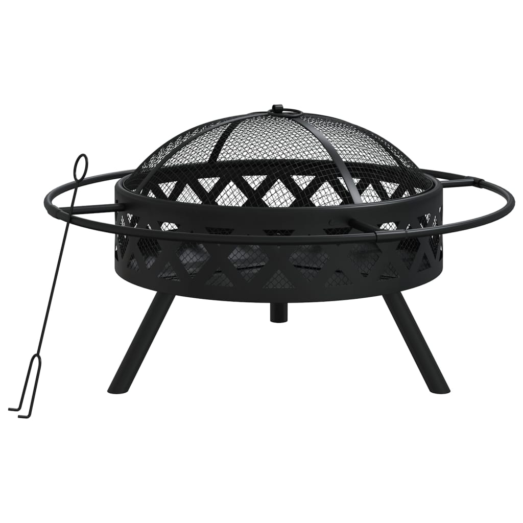 Vidaxl -Kamin mit Poker xxl 70 cm Stahl
