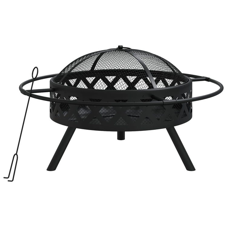 Vidaxl -Kamin mit Poker xxl 70 cm Stahl