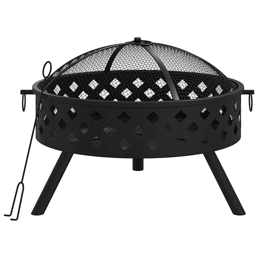 Vidaxl -Kamin mit Poker xxl 58 cm Stahl