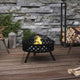 Vidaxl -Kamin mit Poker xxl 58 cm Stahl