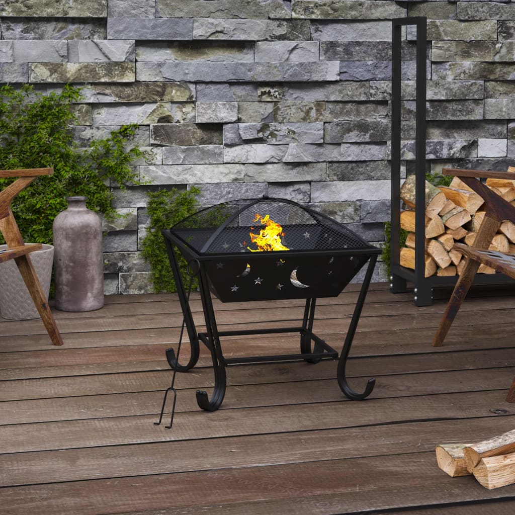 Vidaxl -Kamin mit Poker xxl 50 cm Stahl