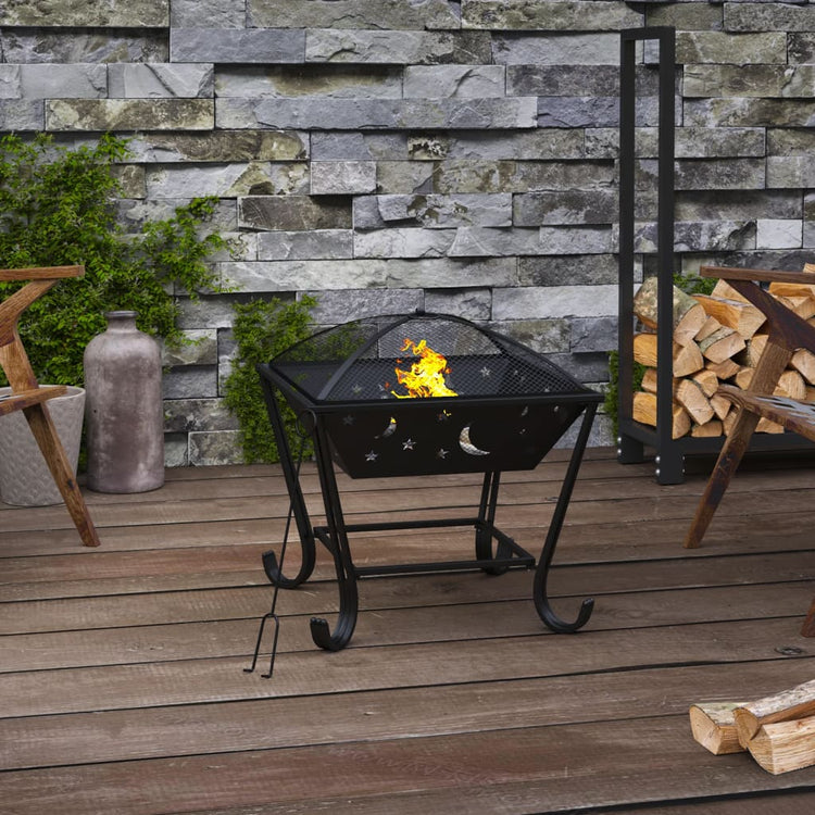 Vidaxl -Kamin mit Poker xxl 50 cm Stahl