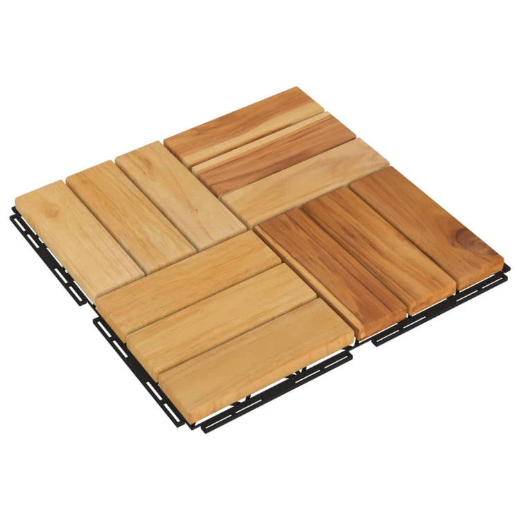 VIDAXL -Terrassenfliesen 20 PCs 30 x 30 cm Festes Teakholzholz