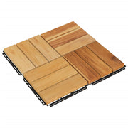 VIDAXL -Terrassenfliesen 30 x 30 x 30 cm Festes Teakholzholz - afbeelding 3