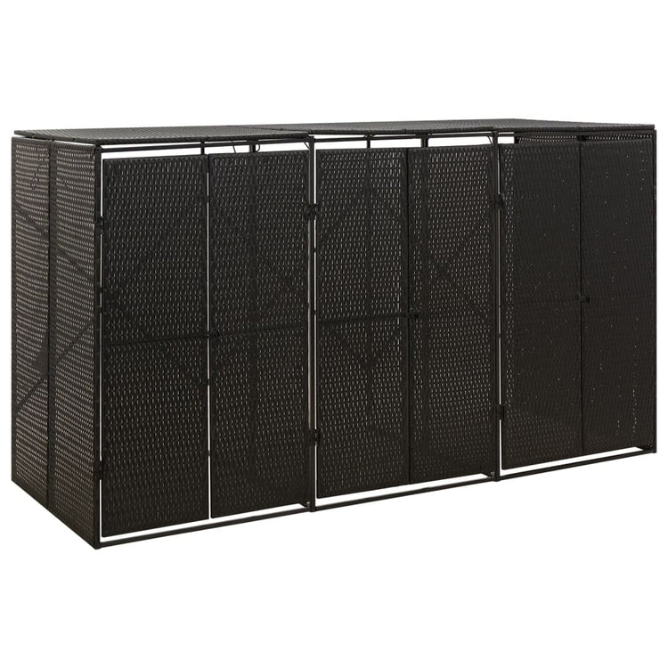 Vidaxl Container Speicher Triple 207x80x117 cm Poly Rattan Schwarz