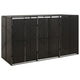 Vidaxl Container Speicher Triple 207x80x117 cm Poly Rattan Schwarz