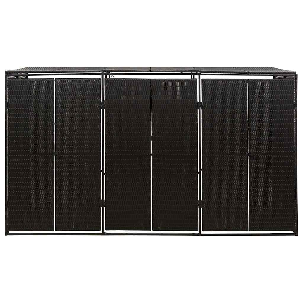 Vidaxl Container Speicher Triple 207x80x117 cm Poly Rattan Schwarz