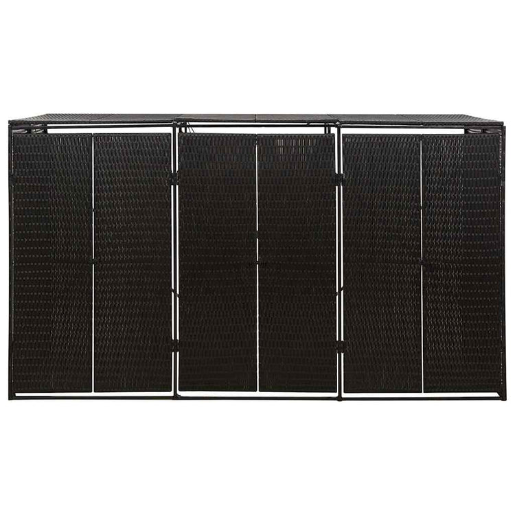 Vidaxl Container Speicher Triple 207x80x117 cm Poly Rattan Schwarz