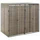 Vidaxl Containerspeicher Doppel 140 x 80 x 117 cm Poly Rattan Grau