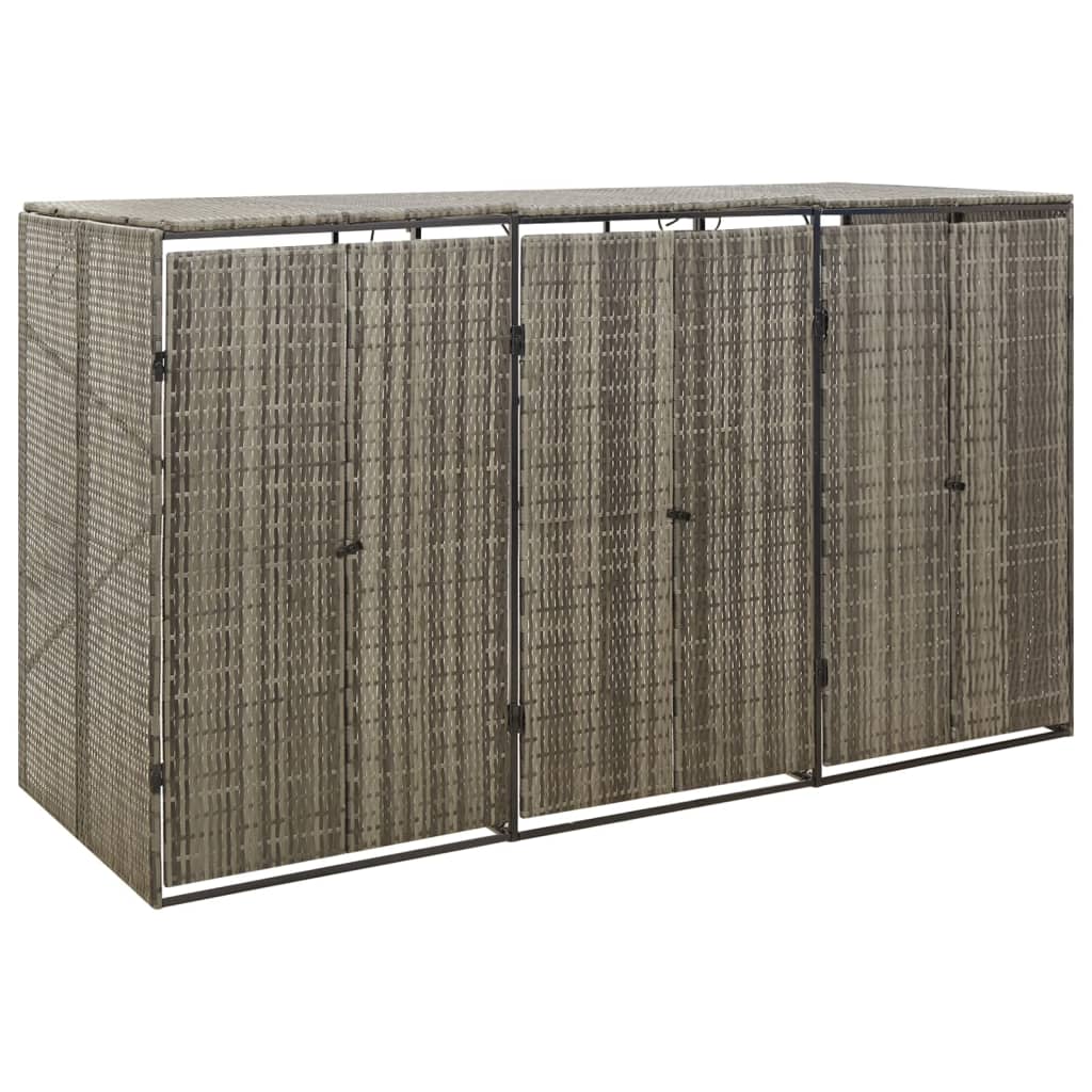 VIDAXL -Containerspeicher Shutubbel 207x80x117 cm Poly Rattan Grau