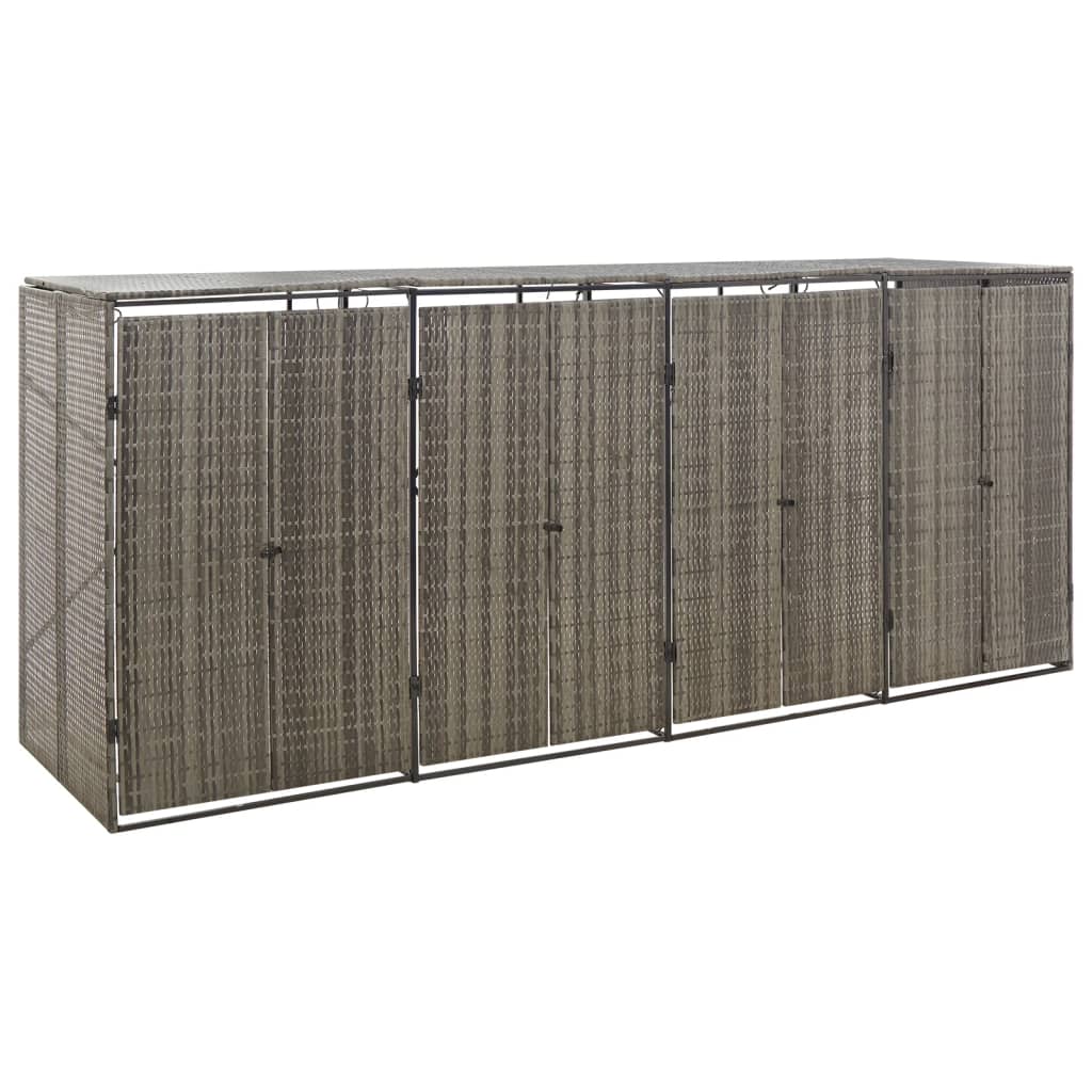 VIDAXL -Containerspeicher vier -Time 274x80x117 cm Poly Rattan Grey