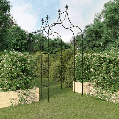 Vidaxl Gartenbögen 2 PCs 120x38x260 cm Stahl schwarz