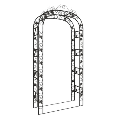 Vidaxl Gardenbog 116x45x240 cm Stahlschwarz