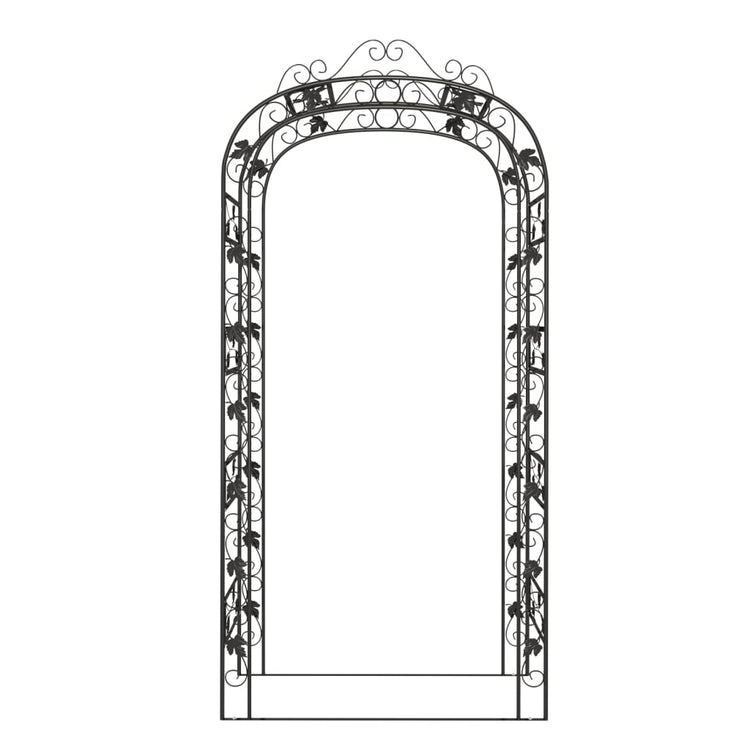 Vidaxl Gardenbog 116x45x240 cm Stahlschwarz